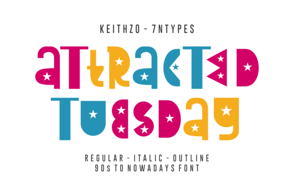 Attracted Tuesday: A Playful Display Font for Digital Designers